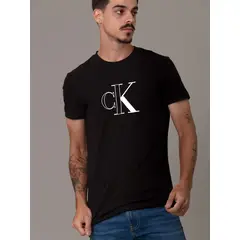 CALVIN KLEIN - Polera Outline Monologo Negro