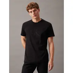 CALVIN KLEIN - Polera Monologo Applique Negro