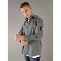 Camisa Monologo Badge Relaxed Gris