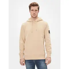 CALVIN KLEIN - Polerón con Gorro Badge Beige