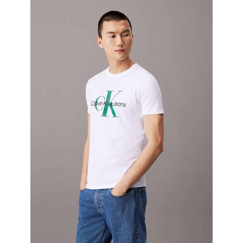 CALVIN KLEIN - Polera Seasonal Monologo Blanco Calvin Klein