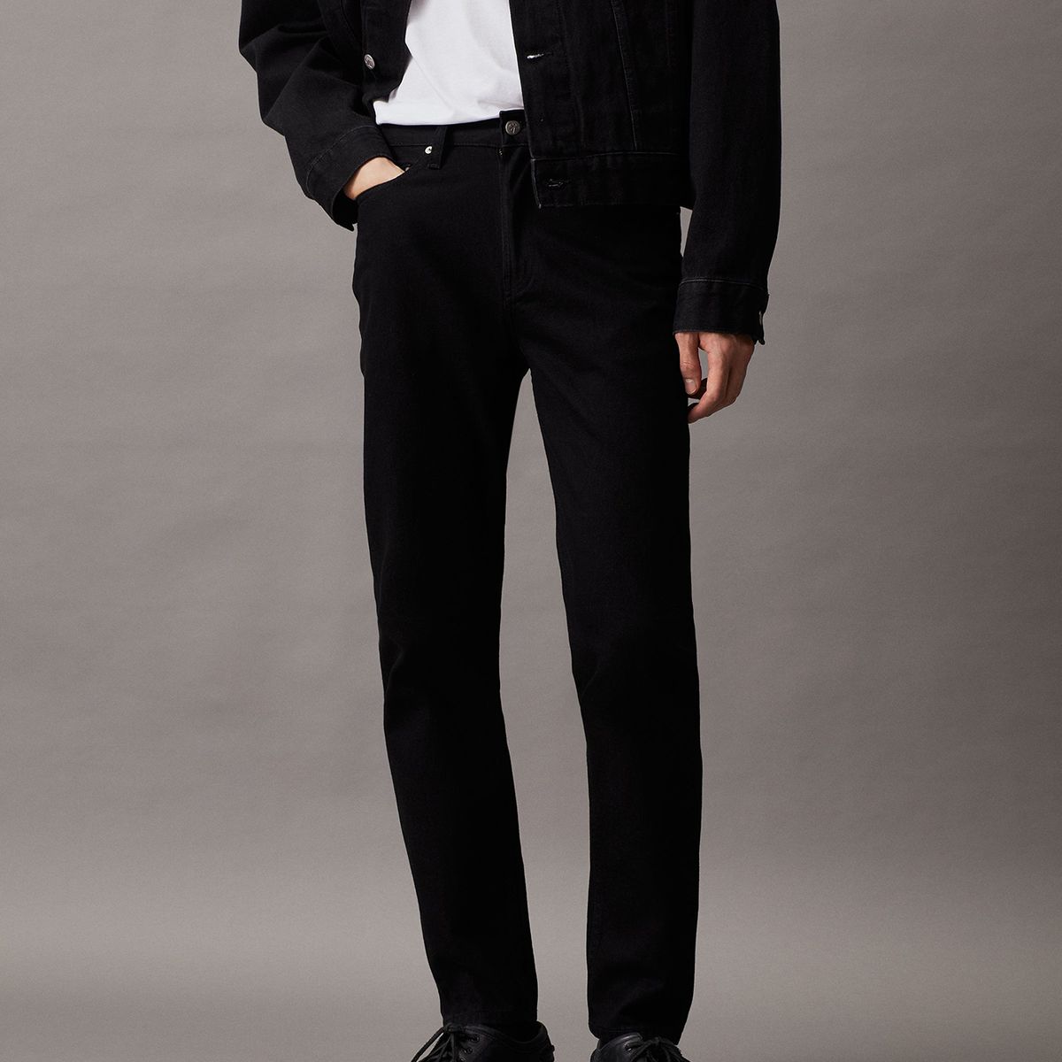 CALVIN KLEIN - Jeans Regular Taper Negro Calvin Klein