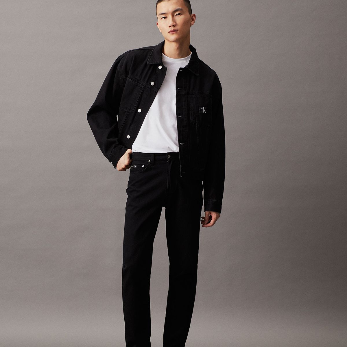 CALVIN KLEIN - Jeans Regular Taper Negro Calvin Klein