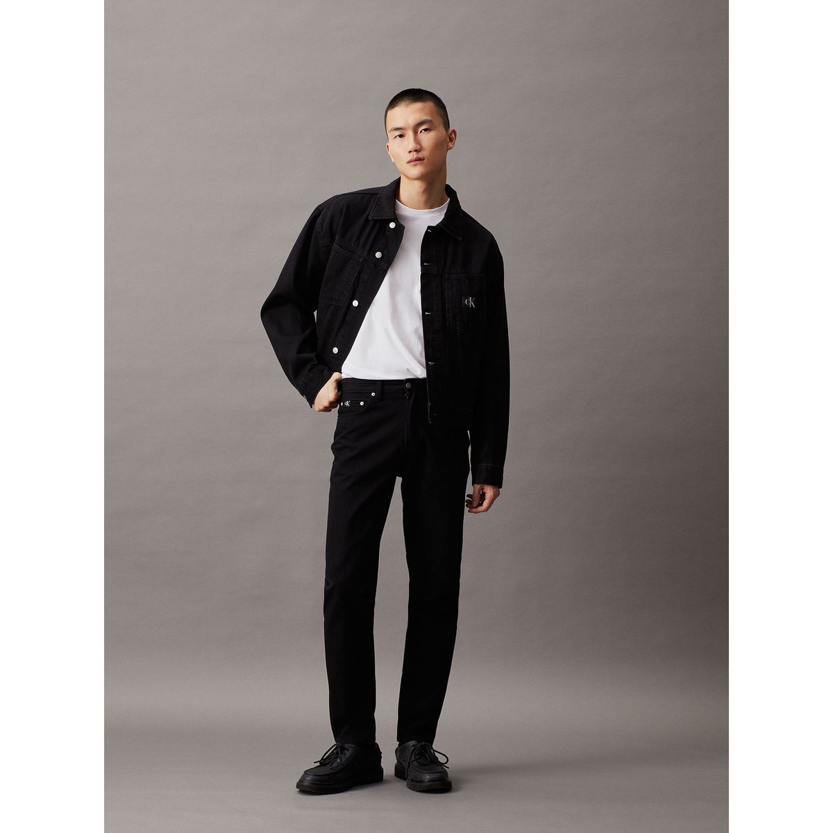 CALVIN KLEIN - Jeans Regular Taper Negro Calvin Klein