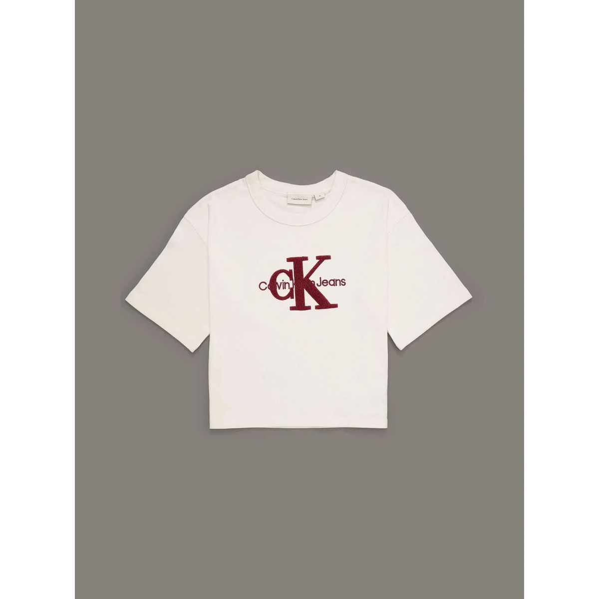 CALVIN KLEIN - Polera Niña Teddy Monologo Blanco Calvin Klein