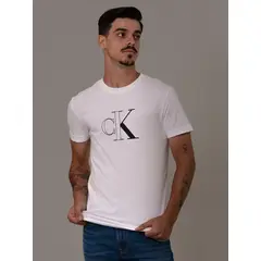 CALVIN KLEIN - Polera Outline Monologo Blanco