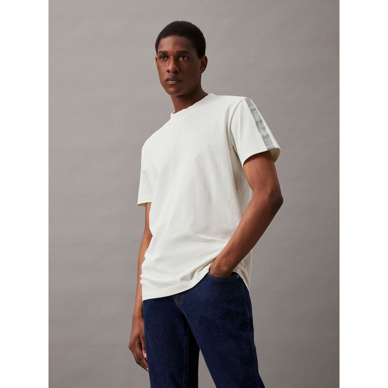 CALVIN KLEIN - Polera Logo Tape Blanco Calvin Klein