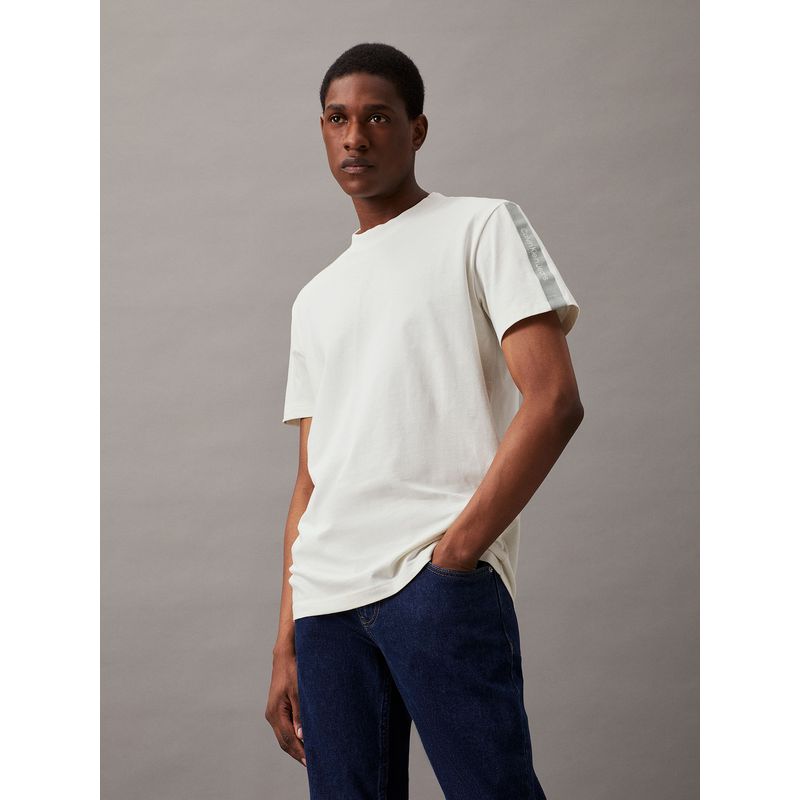 CALVIN KLEIN - Polera Logo Tape Blanco Calvin Klein
