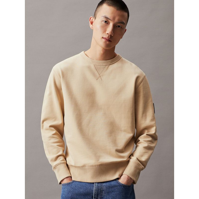 CALVIN KLEIN - Polerón Badge Beige Calvin Klein