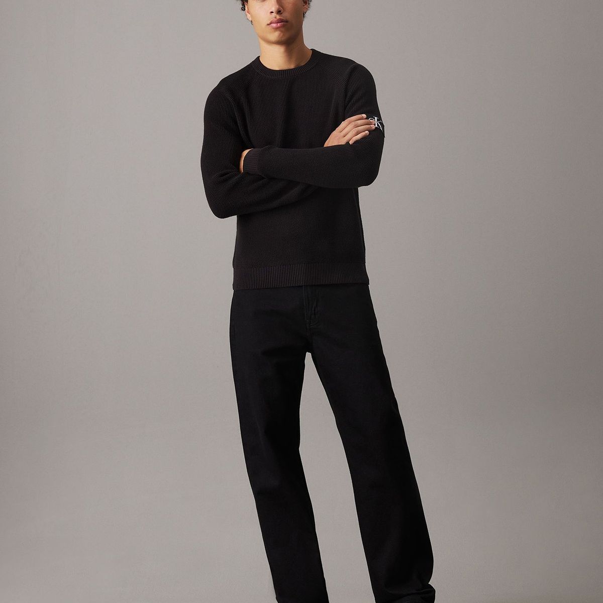 CALVIN KLEIN - Sweater Badge Easy Negro Calvin Klein BEH