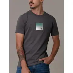 CALVIN KLEIN - Polera Metallic Box Gris