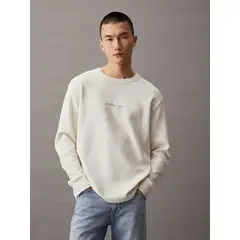 CALVIN KLEIN - Polera LS City Grid Blanco