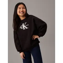 CALVIN KLEIN - Polerón Niña Teddy Monologo Negro
