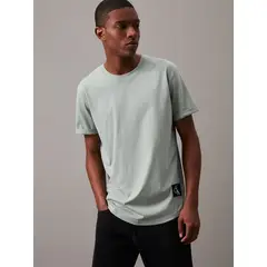 CALVIN KLEIN - Polera Badge Turn Up Sleeve Verde