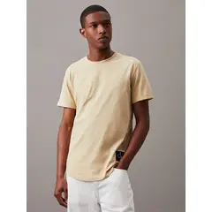 CALVIN KLEIN - Polera Badge Turn Up Sleeve Beige