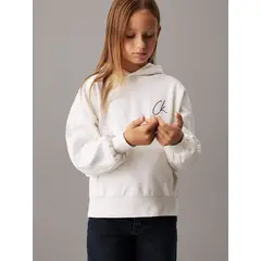 CALVIN KLEIN - Polerón Niña Signage Comfort Blanco