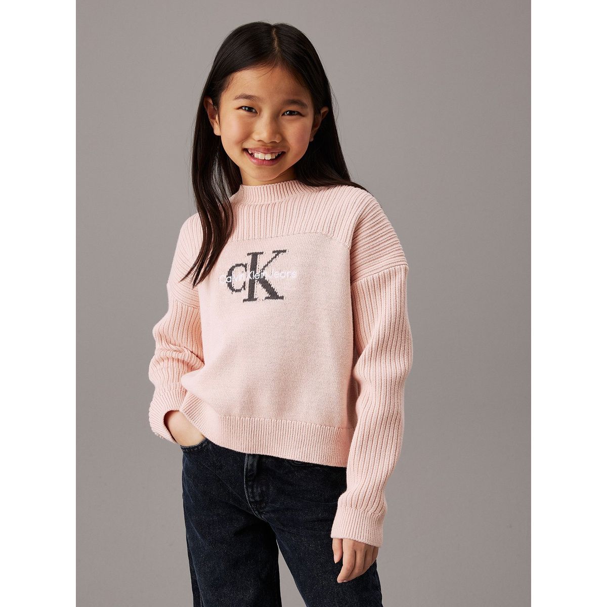 CALVIN KLEIN - Sweater Niña Monologo Rosado Calvin Klein