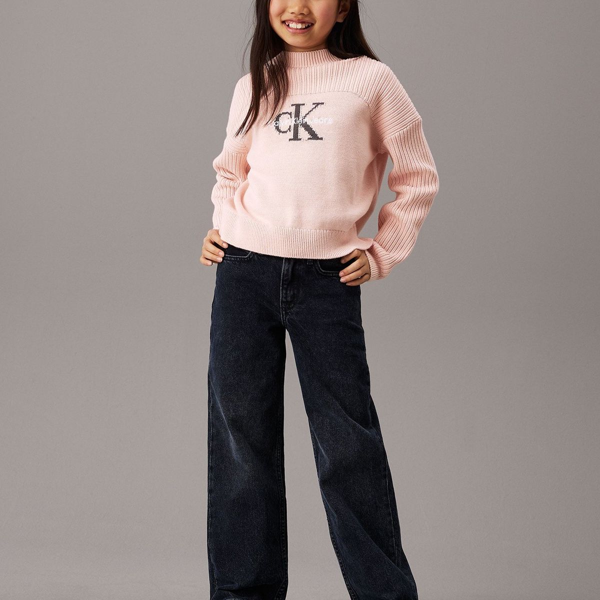 CALVIN KLEIN - Sweater Niña Monologo Rosado Calvin Klein