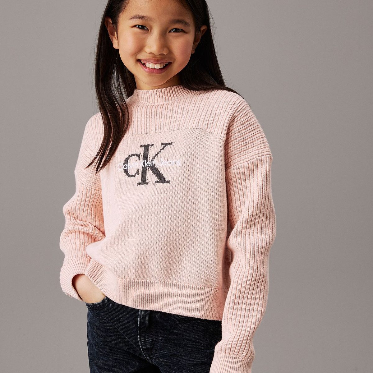 CALVIN KLEIN - Sweater Niña Monologo Rosado Calvin Klein