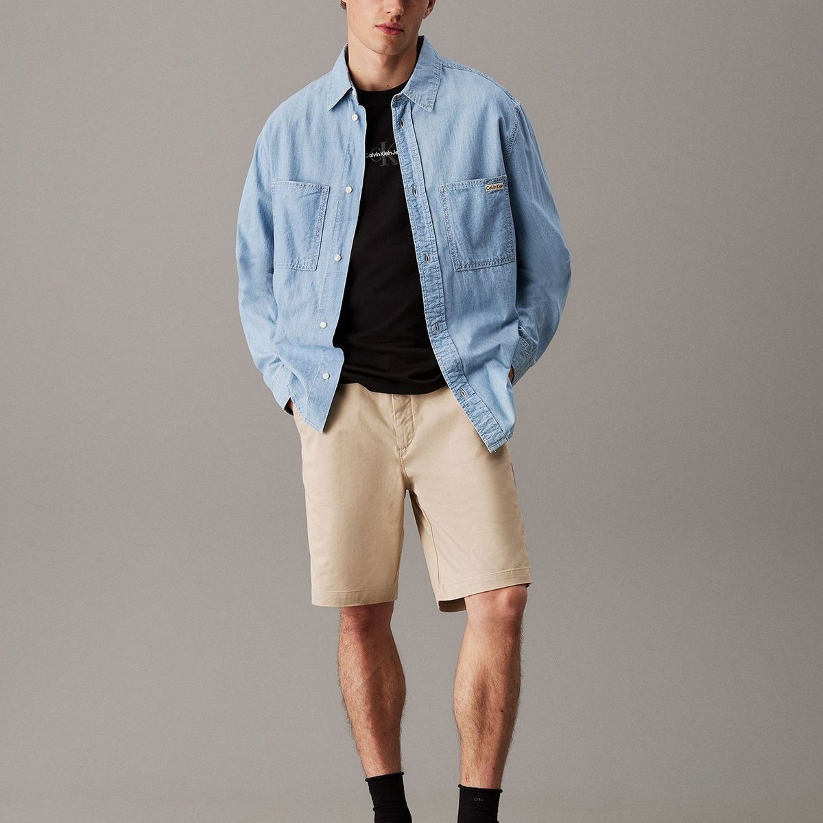 CALVIN KLEIN - Polera Monologo Negro Calvin Klein