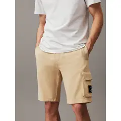 CALVIN KLEIN - Short Monologo Badge Beige