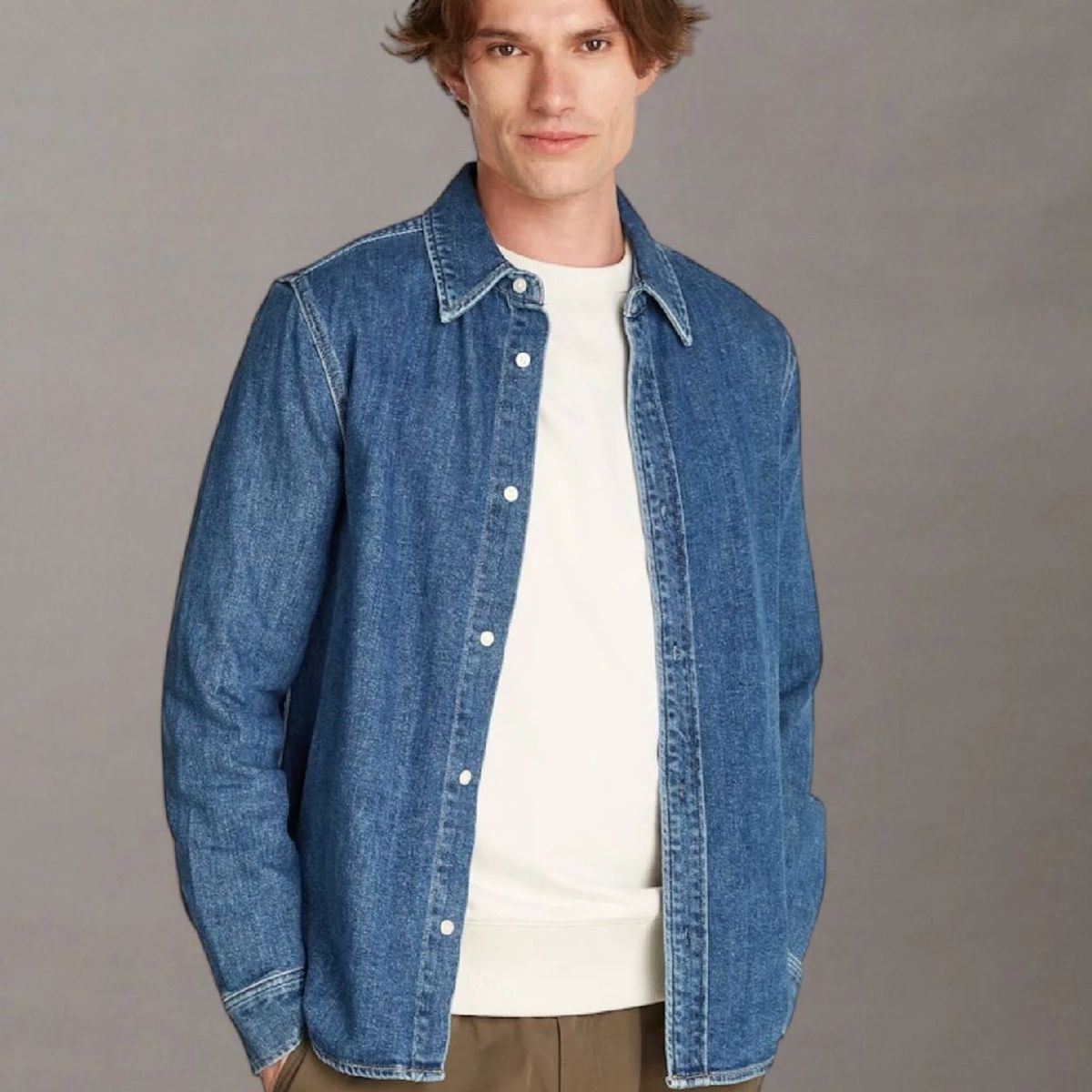 CALVIN KLEIN - Camisa Slim Denim Azul Calvin Klein