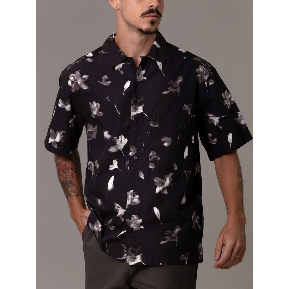 CALVIN KLEIN - Camisa Relaxed AOP Multicolor Calvin Klein