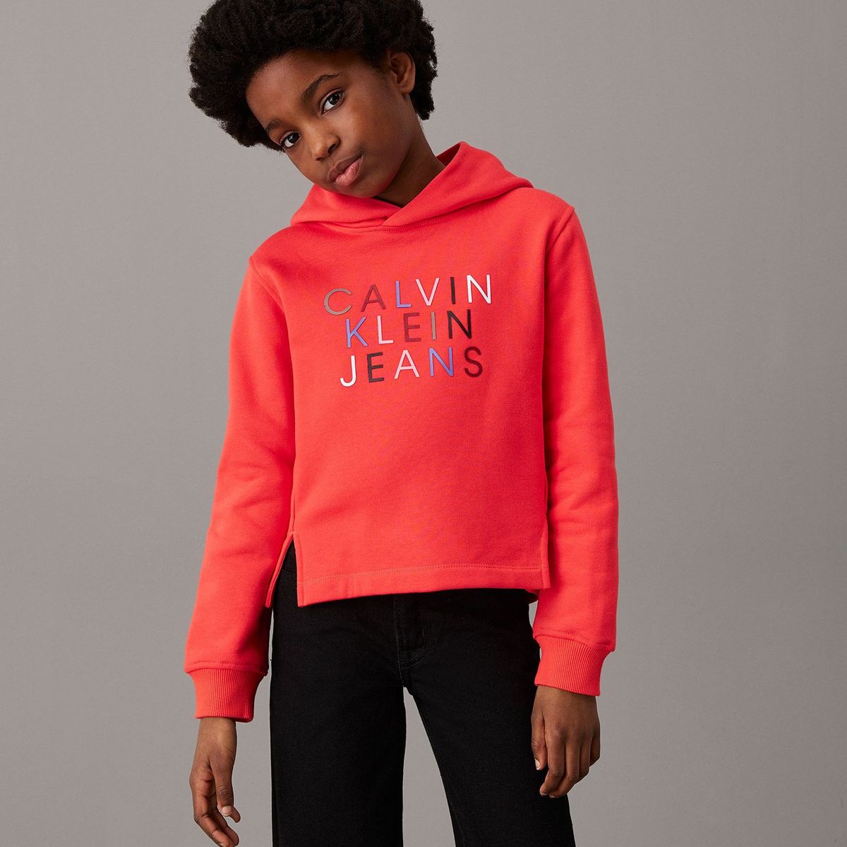 CALVIN KLEIN - Polerón Niña Colour Logo Rojo Calvin Klein