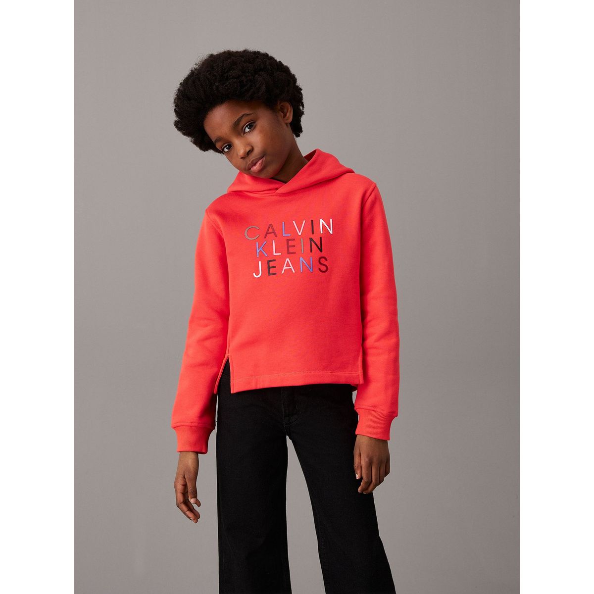 CALVIN KLEIN - Polerón Niña Colour Logo Rojo Calvin Klein