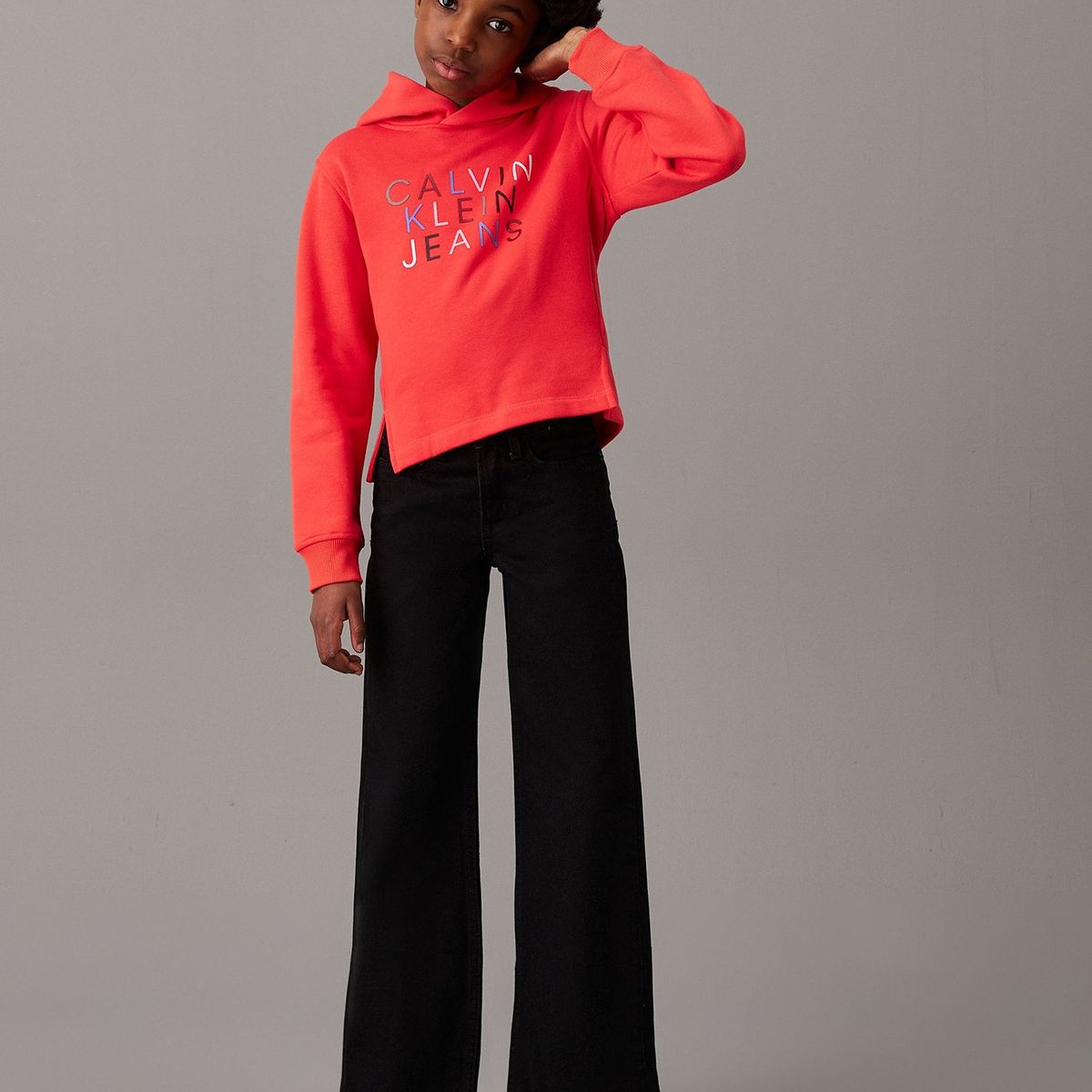 CALVIN KLEIN - Polerón Niña Colour Logo Rojo Calvin Klein