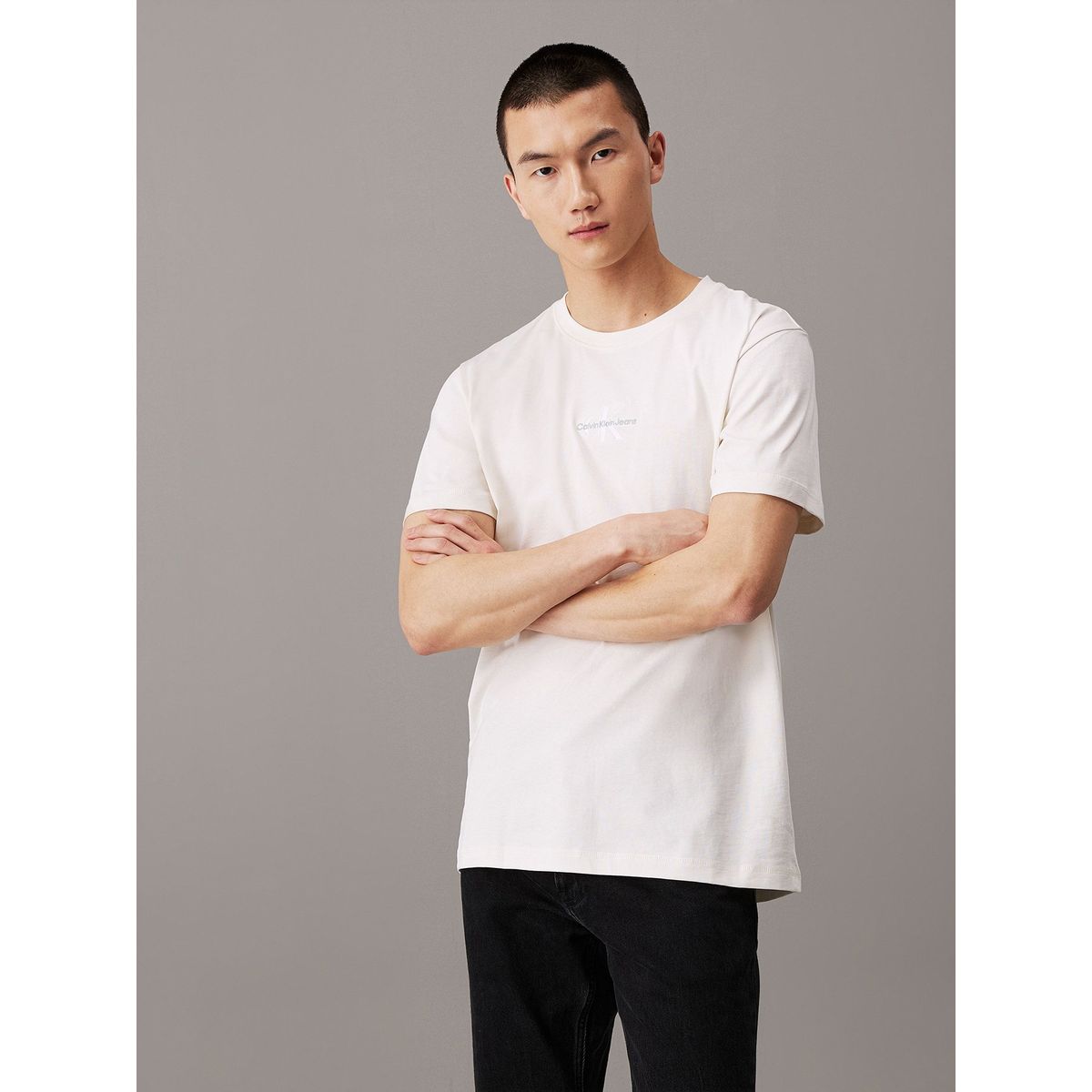 CALVIN KLEIN - Polera Monologo Blanco Calvin Klein