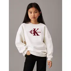 CALVIN KLEIN - Polerón Niña Teddy Monologo Blanco