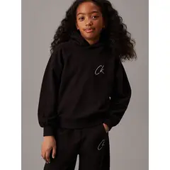 CALVIN KLEIN - Polerón Niña Signage Comfort Negro
