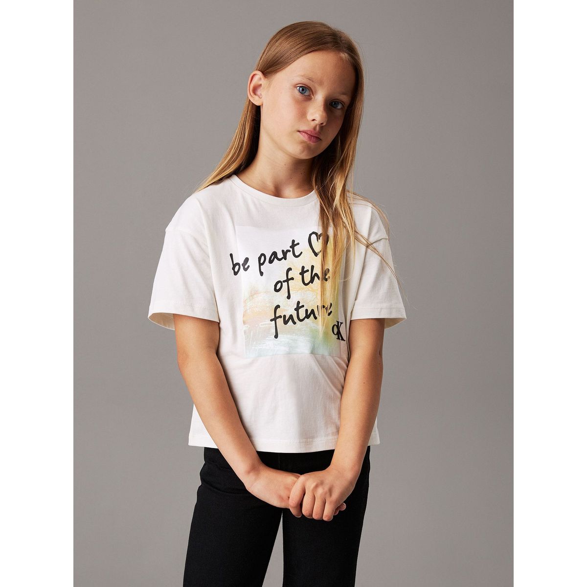 CALVIN KLEIN - Polera Niña City Graphic Blanco Calvin Klein