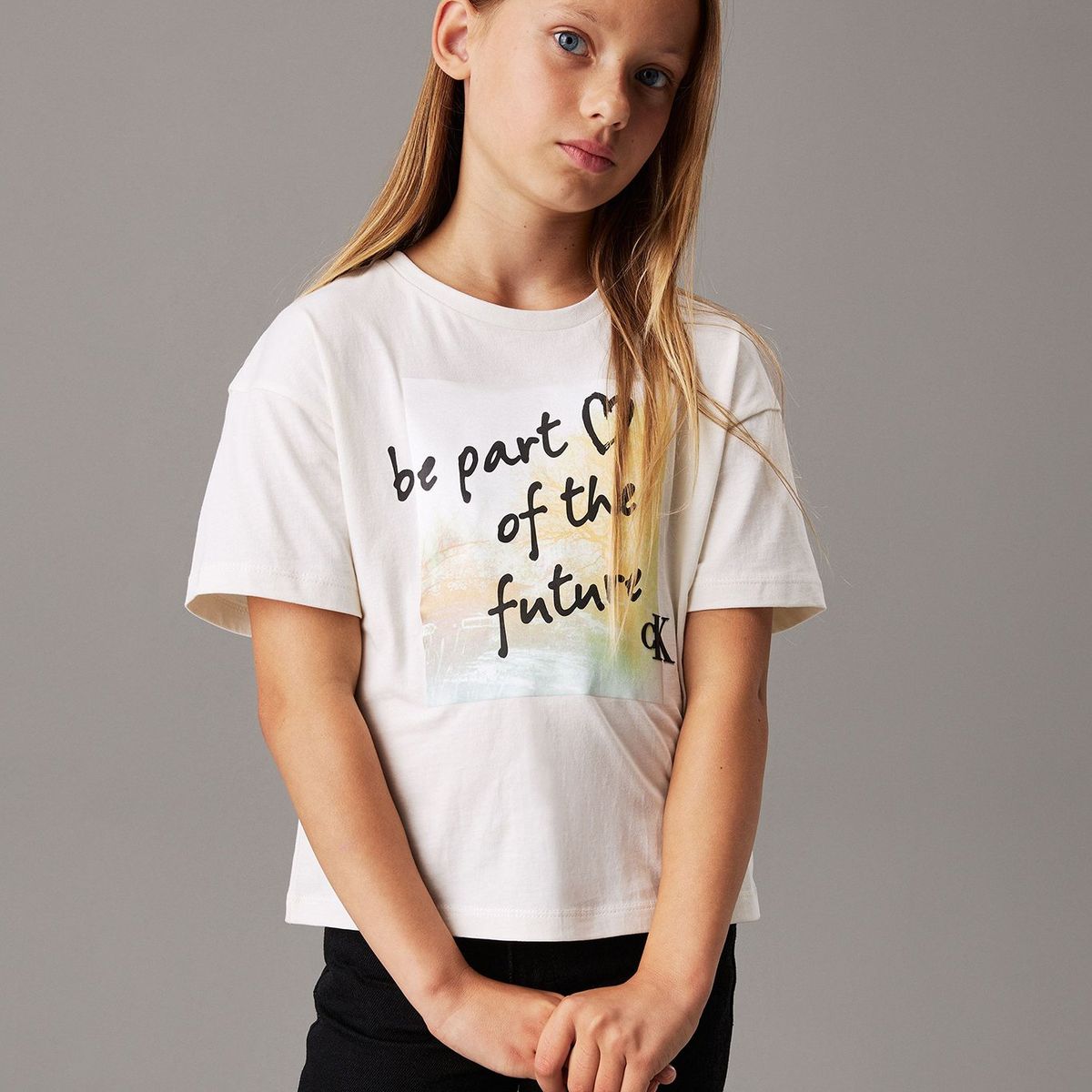 CALVIN KLEIN - Polera Niña City Graphic Blanco Calvin Klein