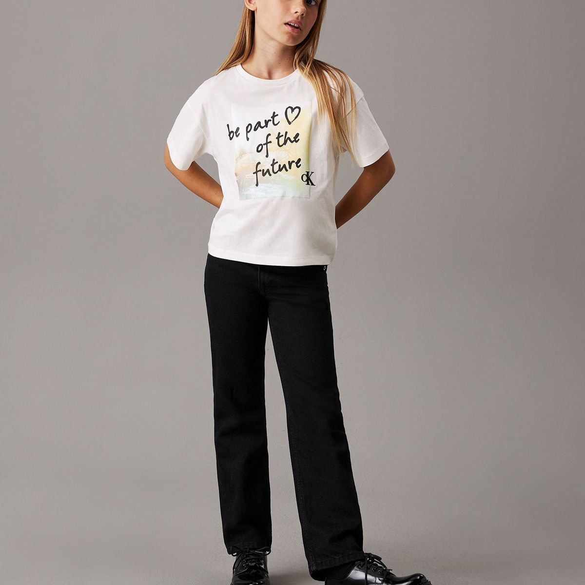 CALVIN KLEIN - Polera Niña City Graphic Blanco Calvin Klein