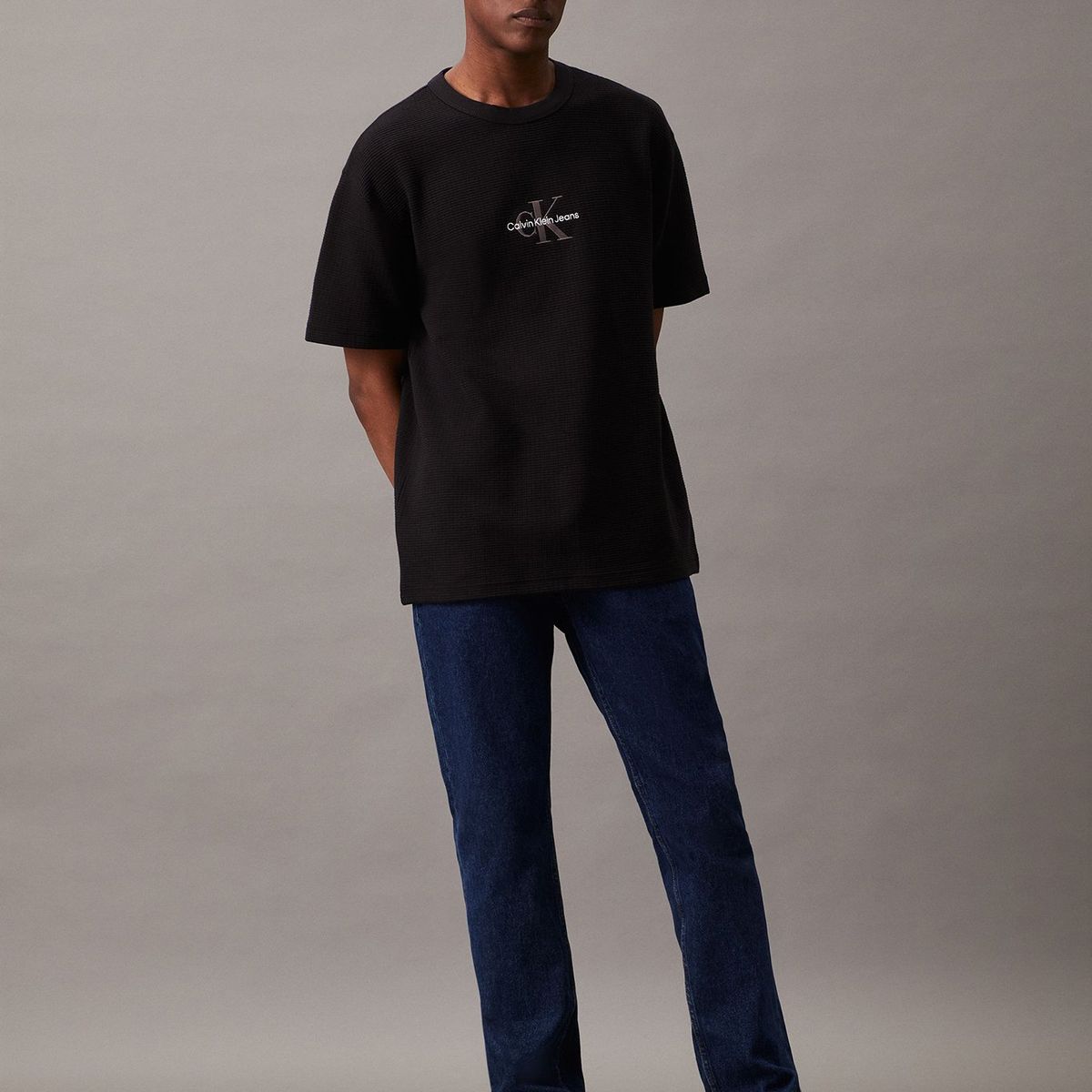 CALVIN KLEIN - Polera City Grid Negro Calvin Klein