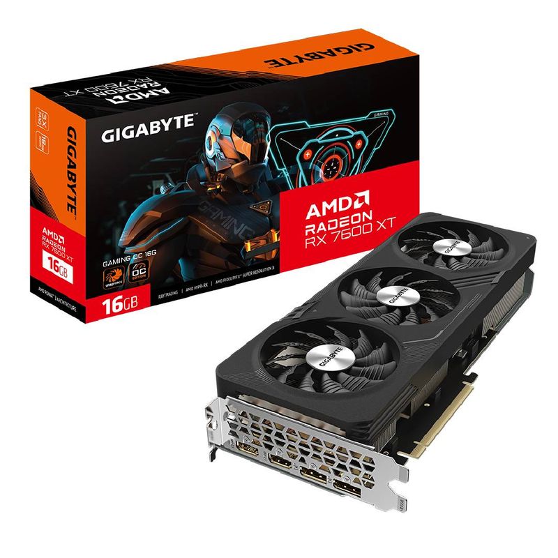 GIGABYTE - Tarjeta de Video Gigabyte Radeon RX 7600 XT Gaming OC 16G