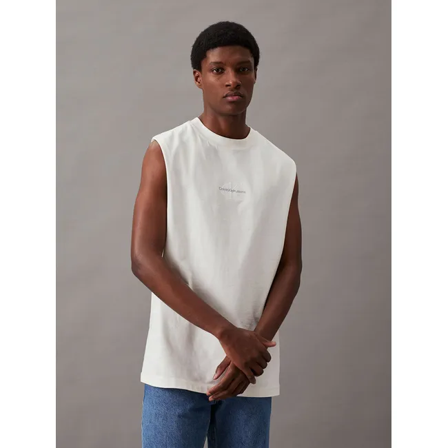 CALVIN KLEIN - Polera Sin Mangas Monologo Blanco Calvin Klein