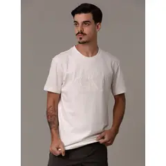 CALVIN KLEIN - Polera Monologo Applique Blanco