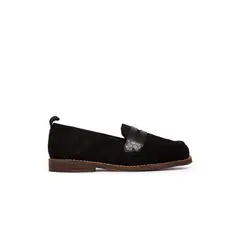 GIANI DAFIRENZE - Mocasin Mujer De Cuero Coligue Negro C17.