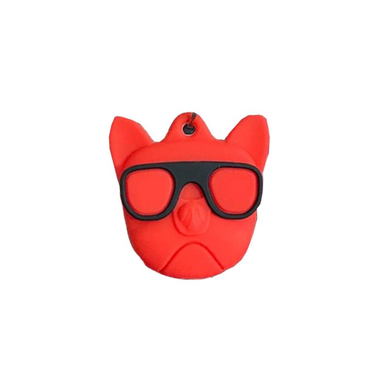 GENERICO - Llavero Para Airtag Silicona Tpu Con Diseños Bulldog Rojo
