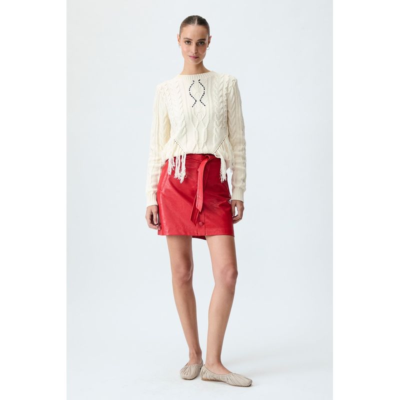 IO - Sweater de Mujer Liso de Invierno Manga Larga Crudo iO