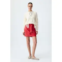 IO - Sweater de Mujer Liso de Invierno Manga Larga Crudo