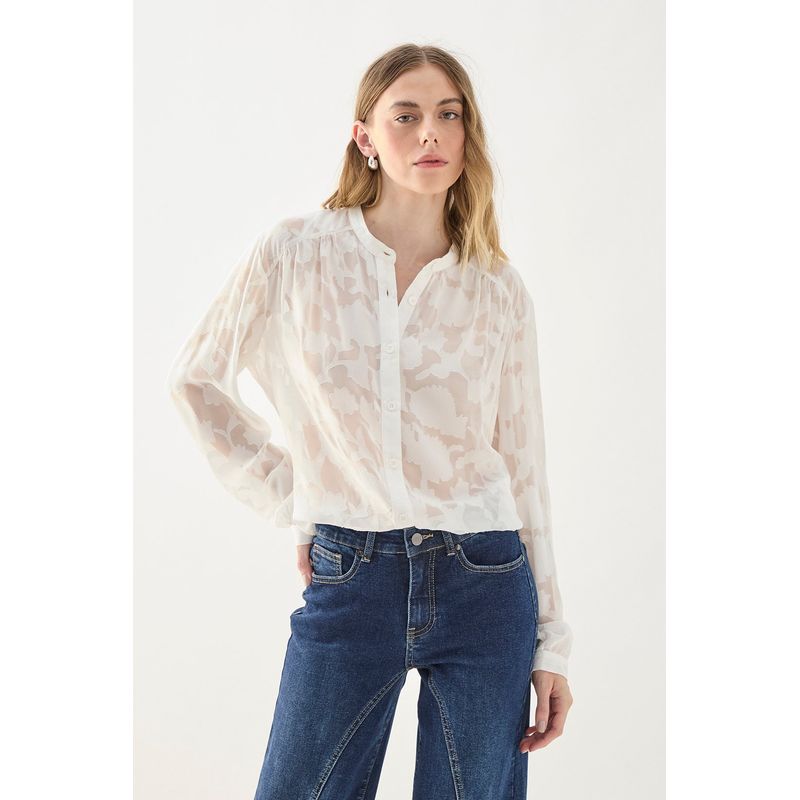 ASH - Blusa Manga Larga Lisa Crudo Ash