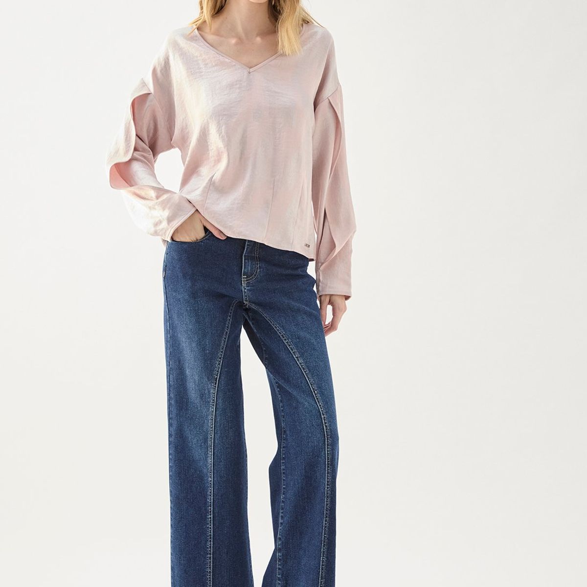 ASH - Blusa Manga Larga Beige Mujer Ash