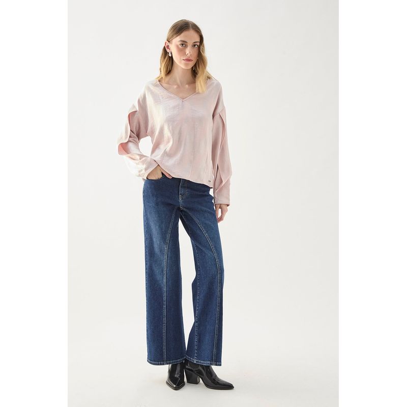 ASH - Blusa Manga Larga Beige Mujer Ash