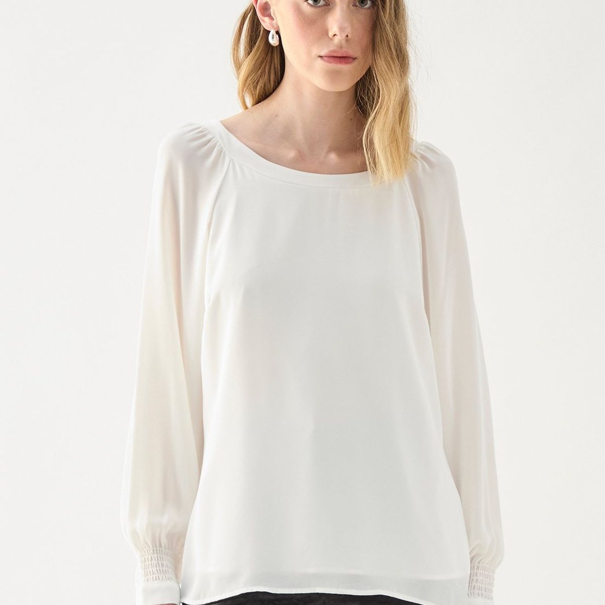 ASH - Blusa Manga Larga Crudo Mujer Ash