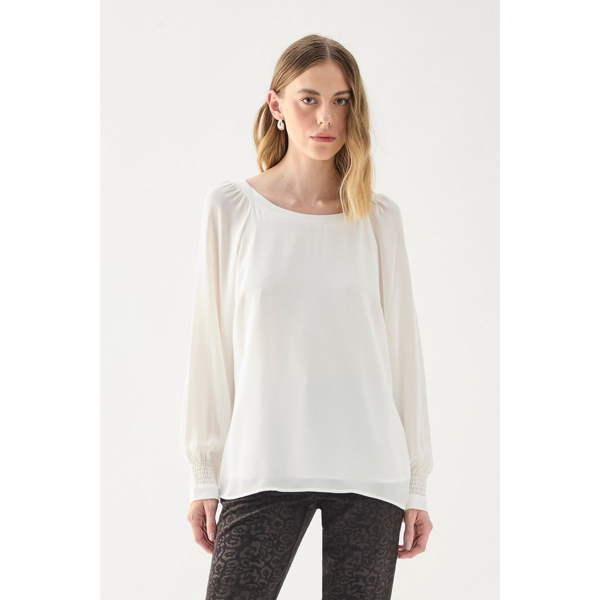 ASH - Blusa Manga Larga Crudo Mujer Ash