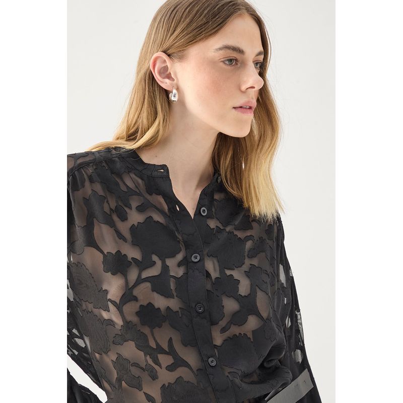 ASH - Blusa Manga Larga Negro Mujer Ash